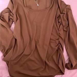 SHEIN Brown Long Sleeve Top
